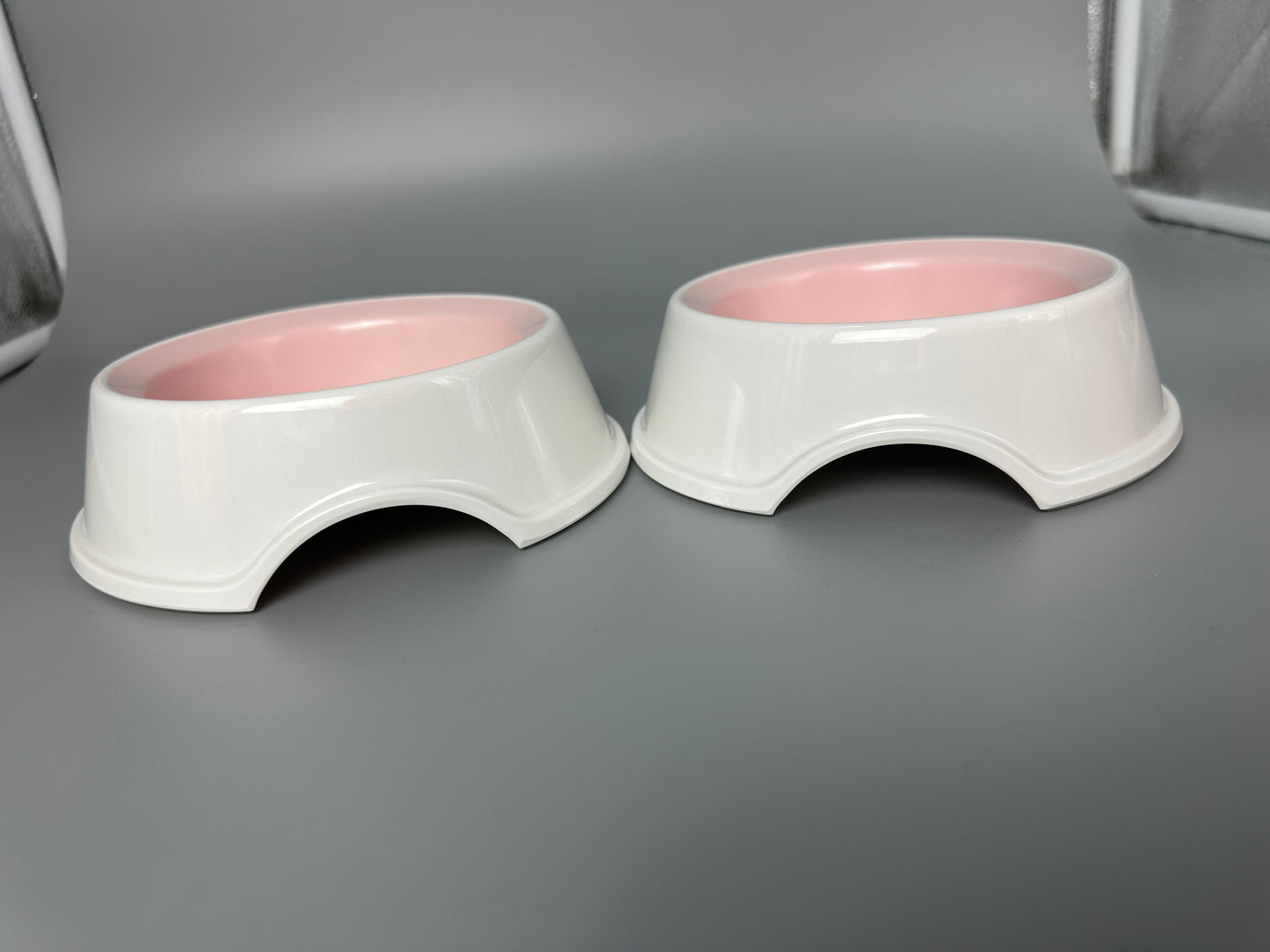 Set of two food bowls and water bottle for dog