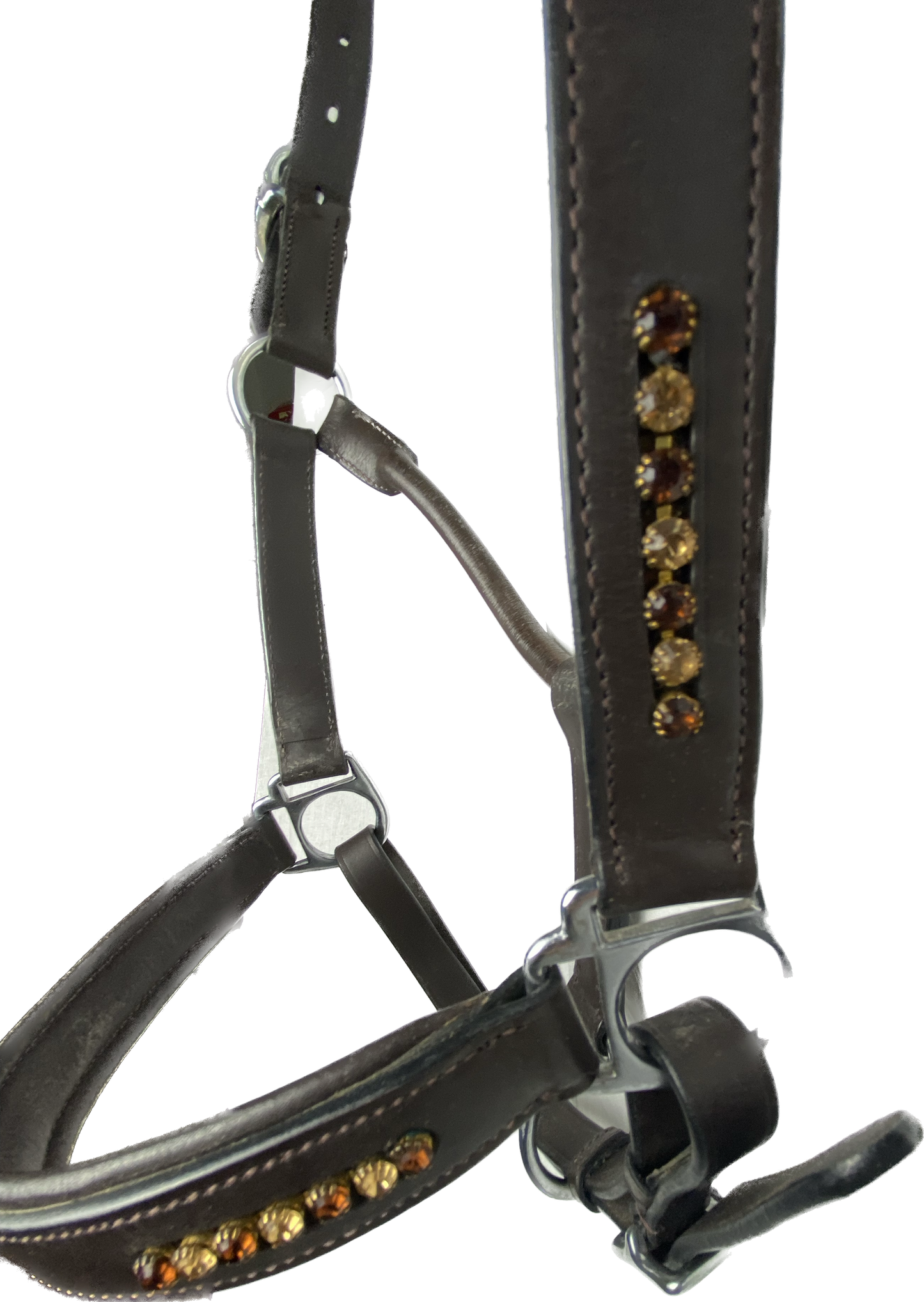 Leather halter with bling