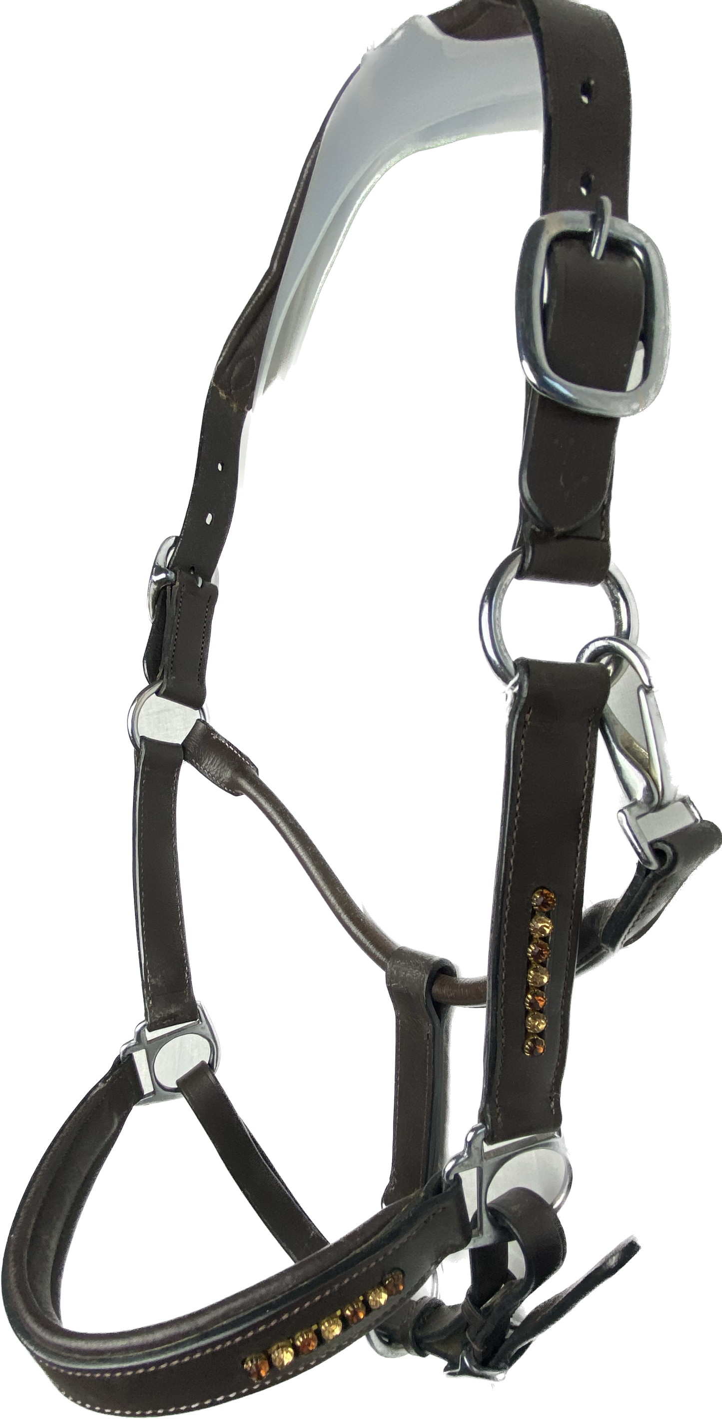 Leather halter with bling