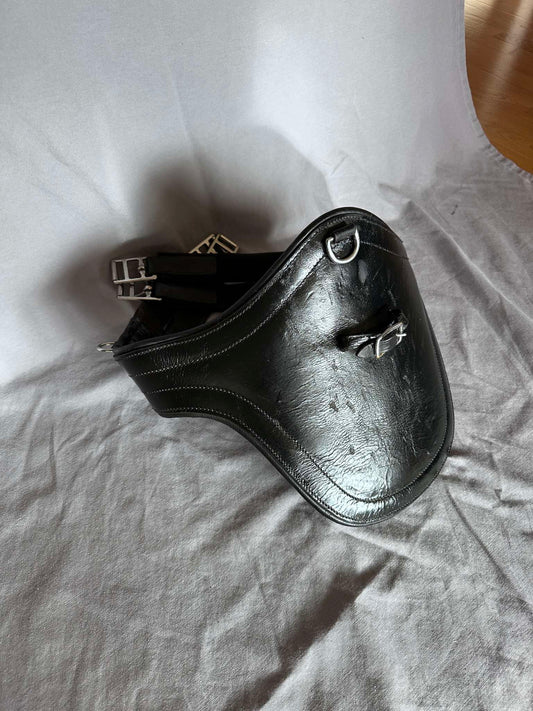 Sadelgjord hopp-/magplatta svart läder 110 cm