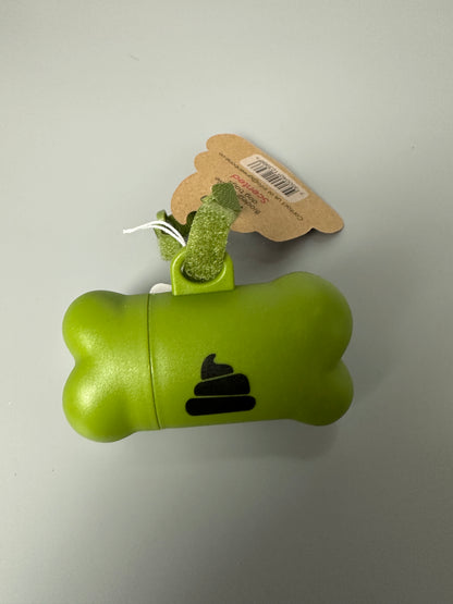 Set of dog poop bags and holders | Green Bone