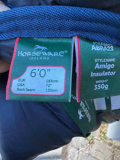 Stalltäcke Horseware Amigo Insulator 350g plus halstäcke 150g, storlek 6,0"/130 cm.