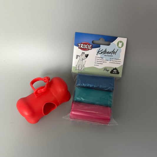 Set of dog poop bags and holders | Trixie