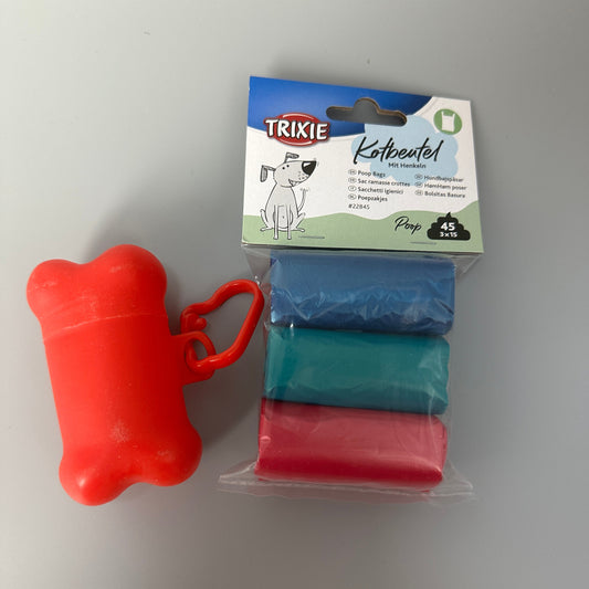 Set of dog poop bags and holders | Trixie