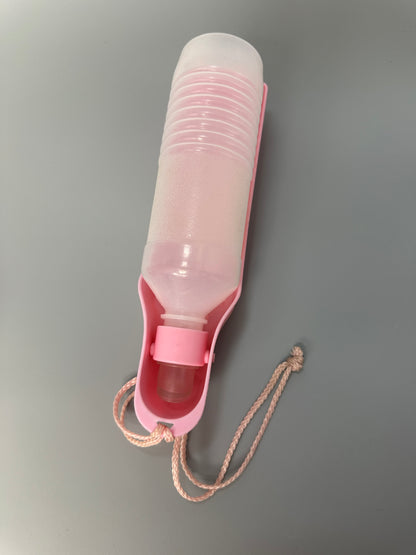 Set of two food bowls and water bottle for dog