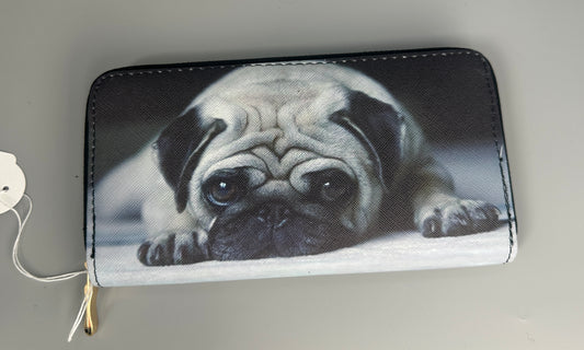 Wallet dog motif Pug