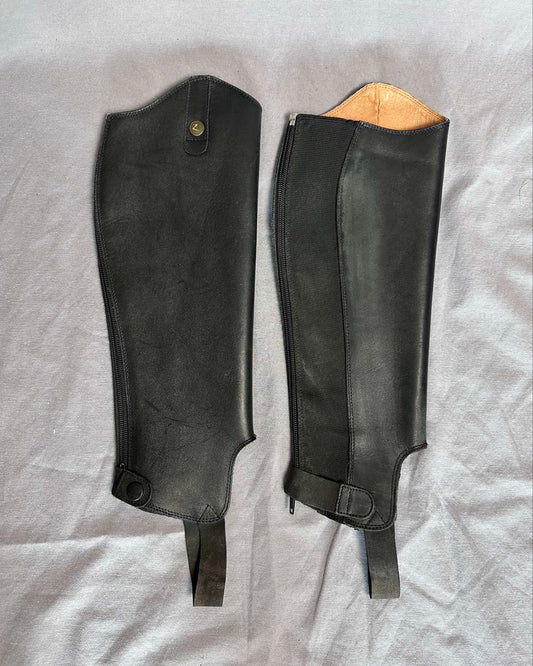 Svart Shortchaps läder