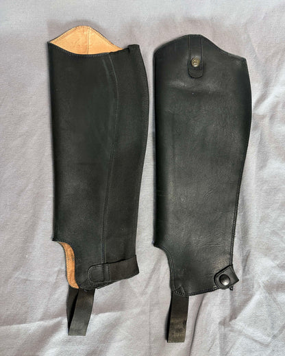 Svart Shortchaps läder