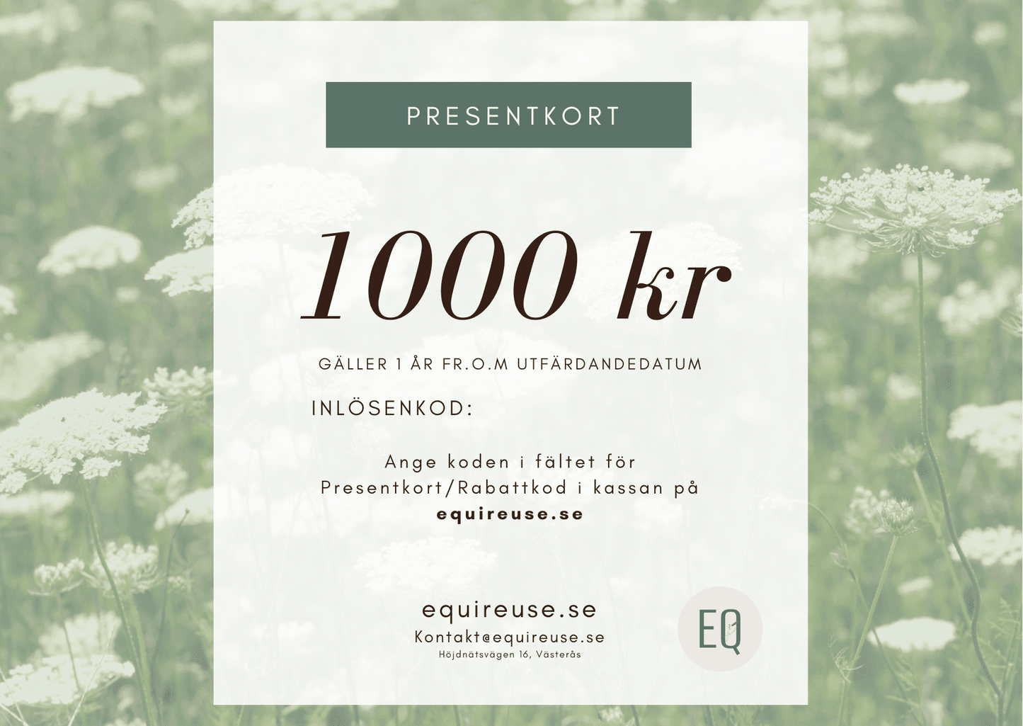 Digitalt Presentkort 🎁 - Presentkort - Equi ReUse Sweden AB