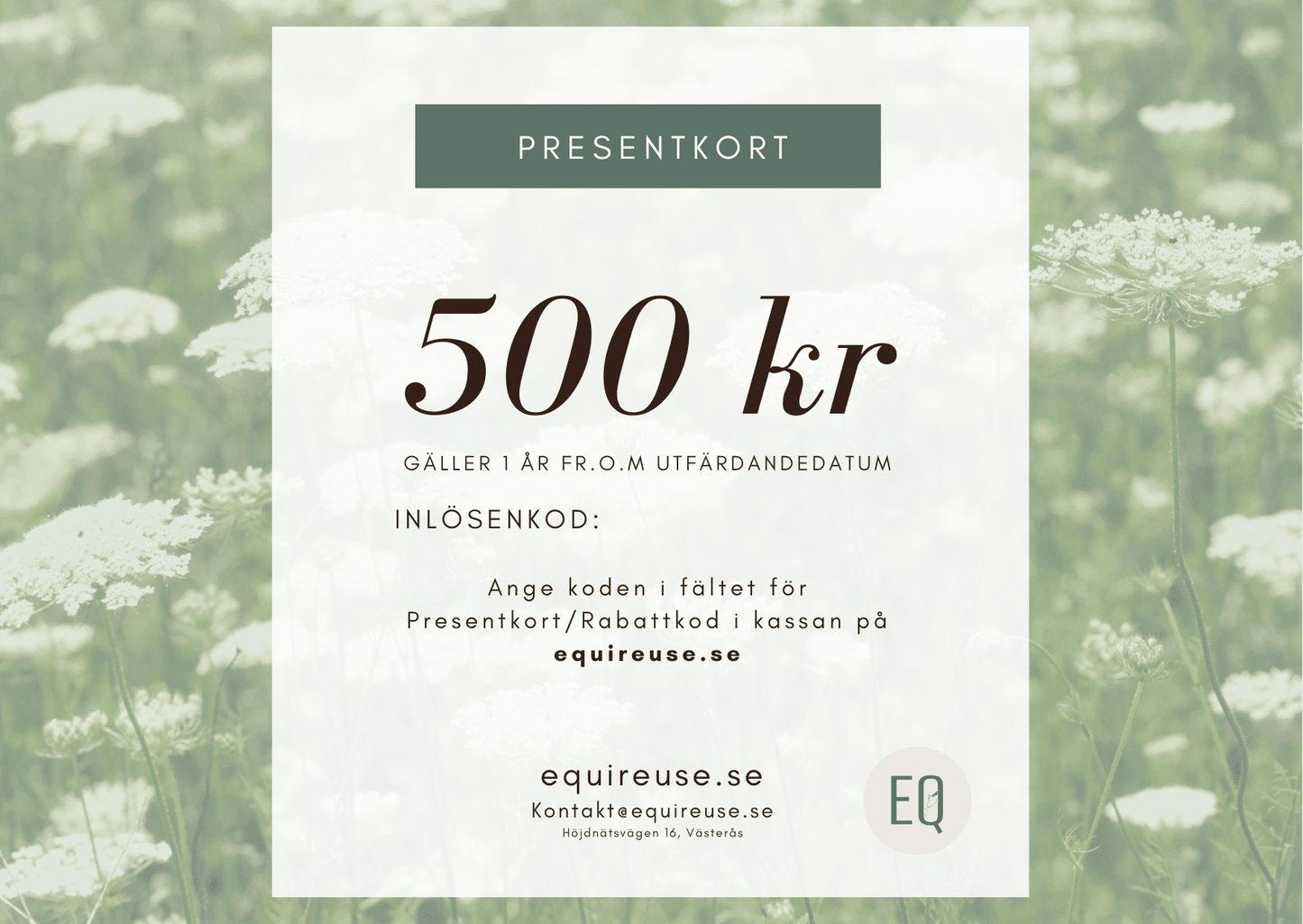 Digitalt Presentkort 🎁 - Presentkort - Equi ReUse Sweden AB