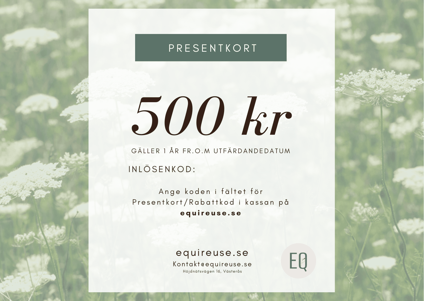 Digitalt Presentkort 🎁 - Presentkort - Equi ReUse Sweden AB
