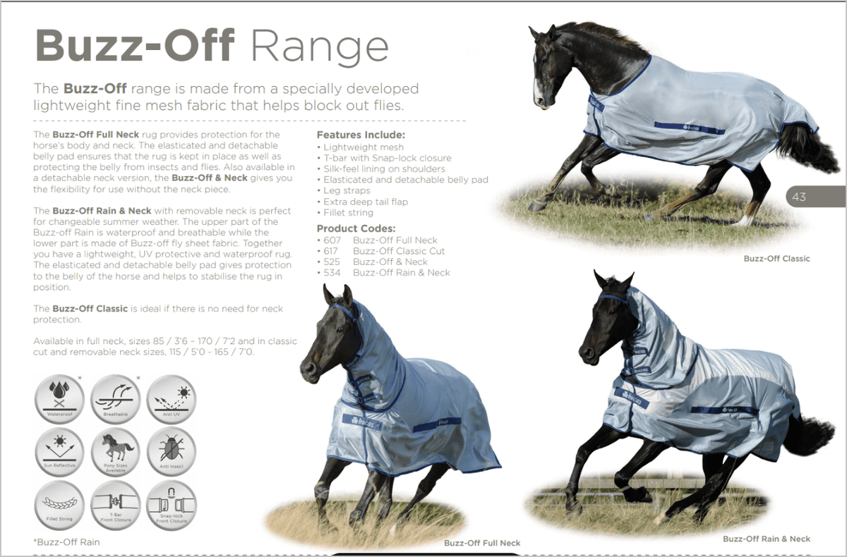 Flugtäcke | 145 | Bucas Buzz - Off Classic - Flugtäcke - Equi ReUse Sweden AB