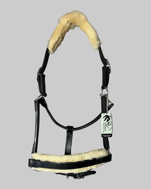 Lädergrimma med fårskinn | Eponia Equestrian sport - Grimma - Equi ReUse Sweden AB