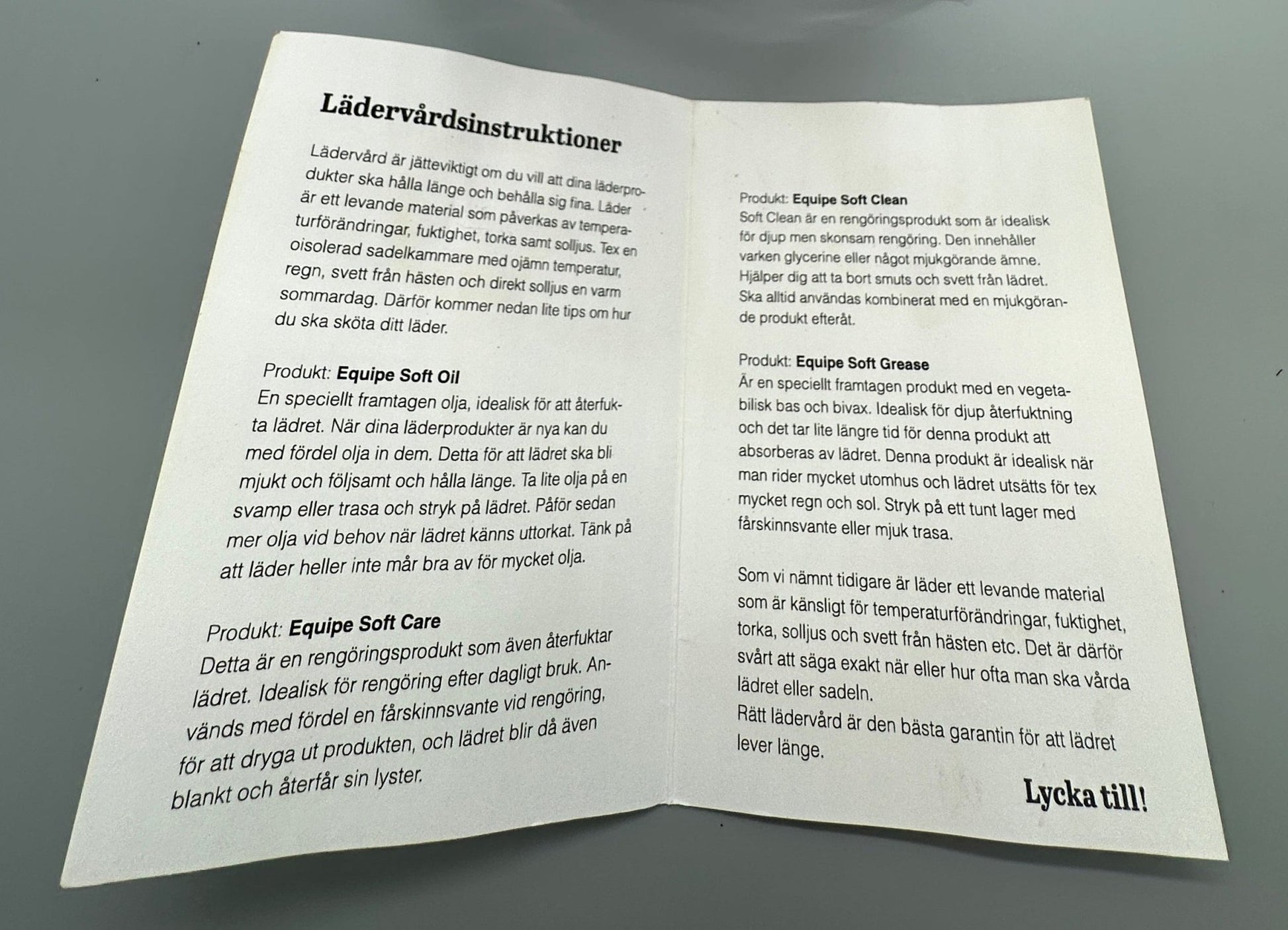 Lädervårdskit | Equipe - Lädervård - Equi ReUse Sweden AB