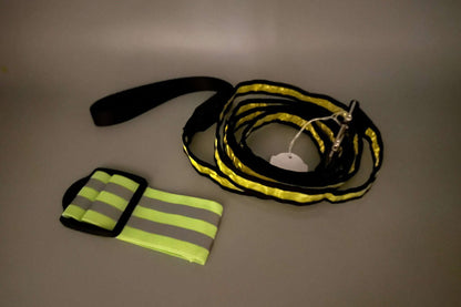 Hundkoppel med LED-ljus plus reflexband