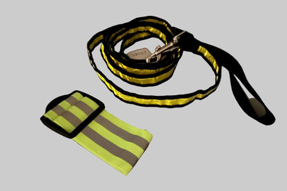 Hundkoppel med LED-ljus plus reflexband