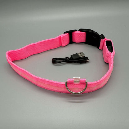 Hundhalsband med LED-ljus med fast och blinkande sken