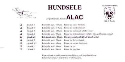 Hundsele/ Spårsele med reflex | 7, 8 | ALAC