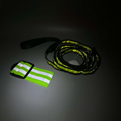 Hundkoppel med LED-ljus plus reflexband