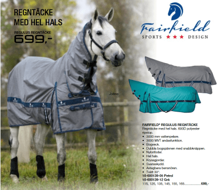 Regntäcke 0g med hals | 155 | Fairfield - Equi ReUse Sweden AB