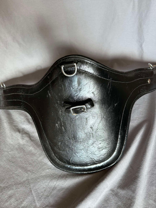 Sadelgjord hopp-/magplatta svart läder 110 cm